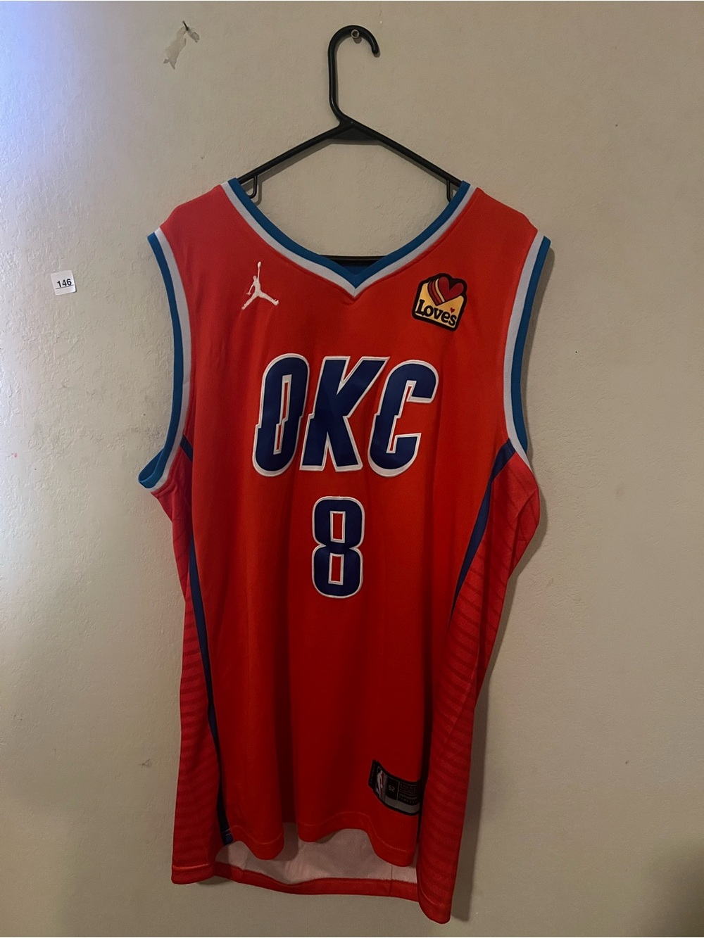 JALEN WILLIAMS #8 OKC THUNDER MENS/UNISEX XL STITCHED JERSEY ORANGE